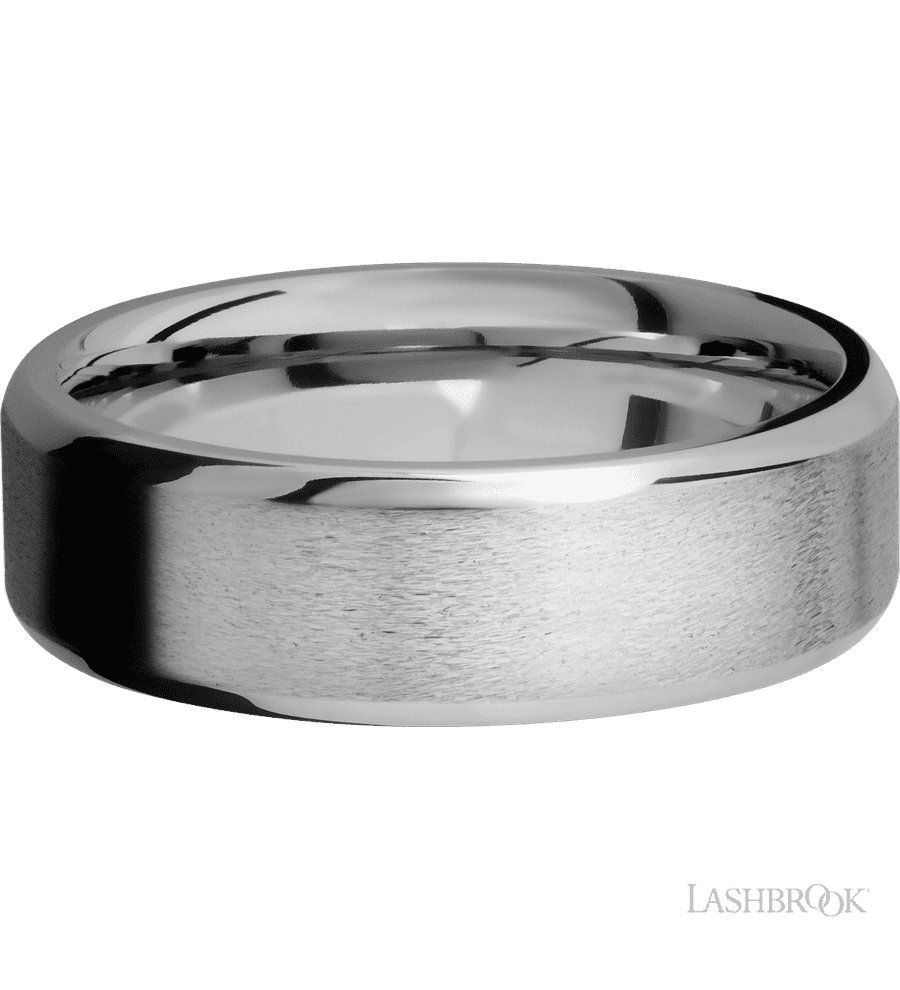 7 mm wide Beveled Titanium band.