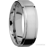 7 mm wide Flat Grooved Edges Titanium band.