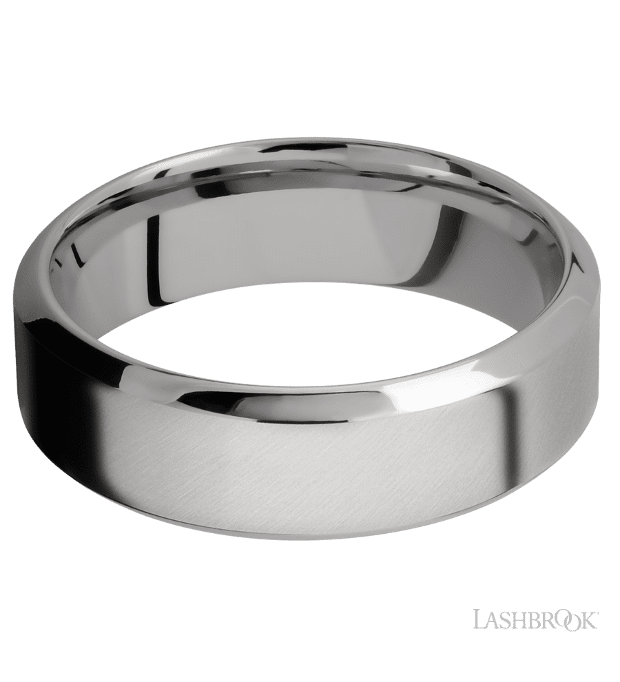 7 mm wide High Bevel Titanium band.