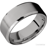 8 mm wide Beveled Titanium band.