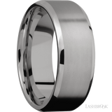 8 mm wide Beveled Titanium band.