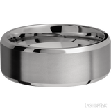 8 mm wide Beveled Titanium band.