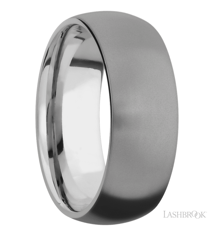 8 mm wide Domed Titanium band.