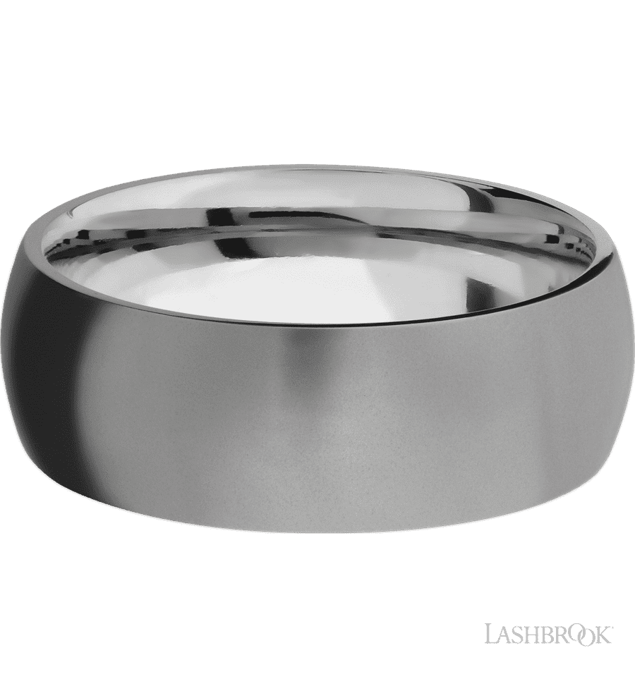 8 mm wide Domed Titanium band.