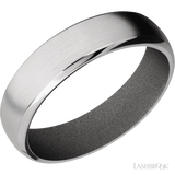 6 mm wide Domed Bevel Cobalt Chrome band featuring a Gun Metal Grey sleeve.