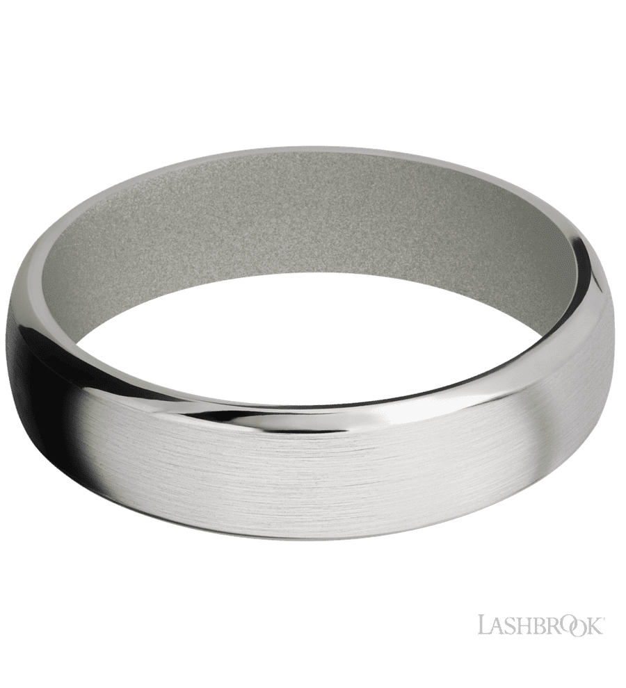 6 mm wide Domed Bevel Cobalt Chrome band featuring a Gun Metal Grey sleeve.