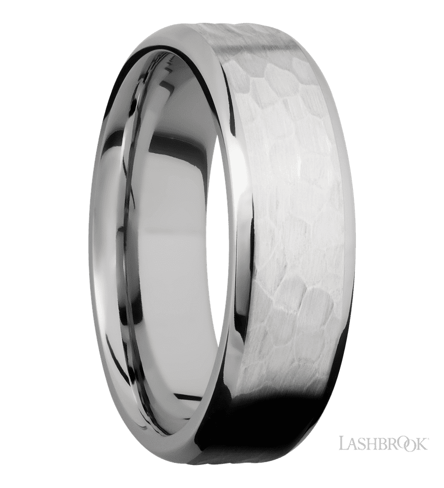 7 mm wide Beveled Cobalt Chrome band.