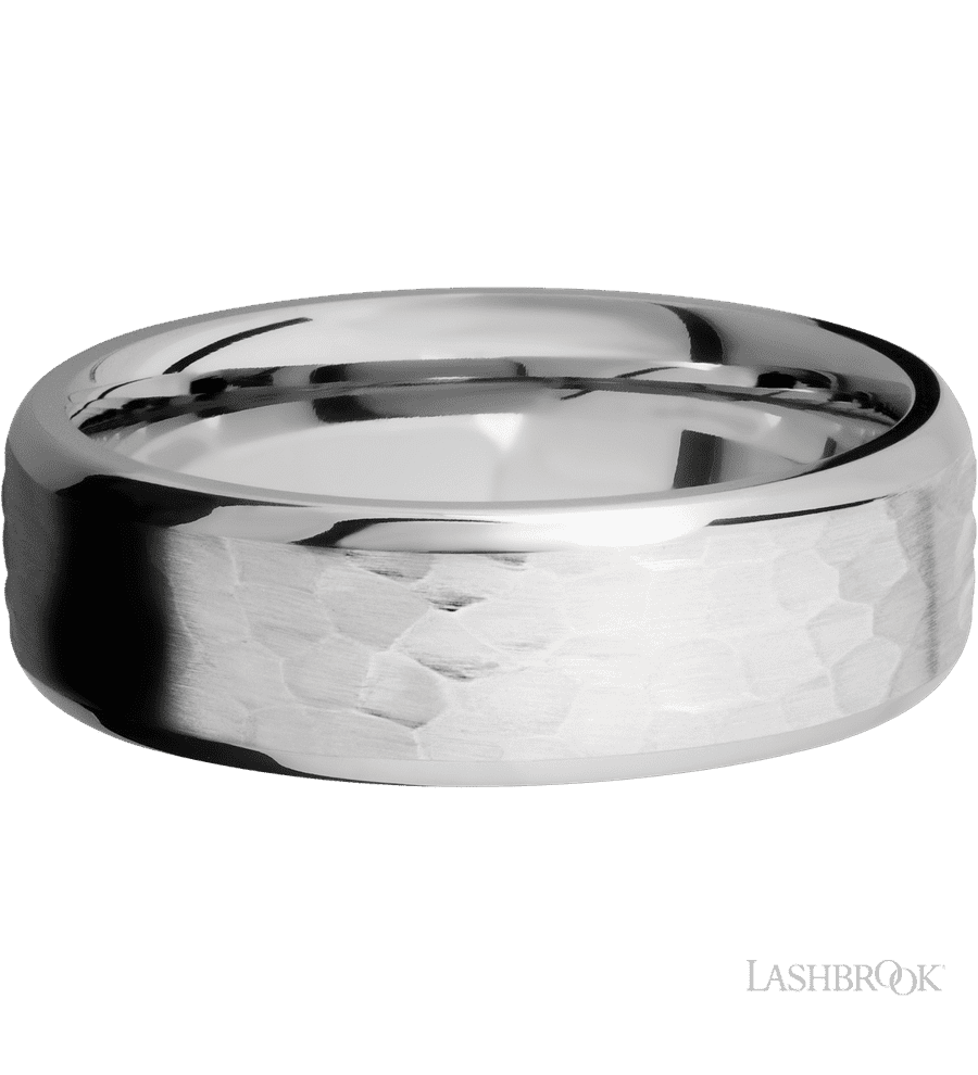 7 mm wide Beveled Cobalt Chrome band.