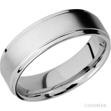 7 mm wide Flat Grooved Edges Cobalt Chrome band.