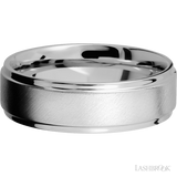 7 mm wide Flat Grooved Edges Cobalt Chrome band.