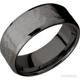 8 mm wide Beveled Tantalum Noir band.