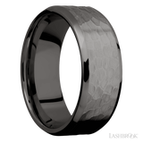 8 mm wide Beveled Tantalum Noir band.