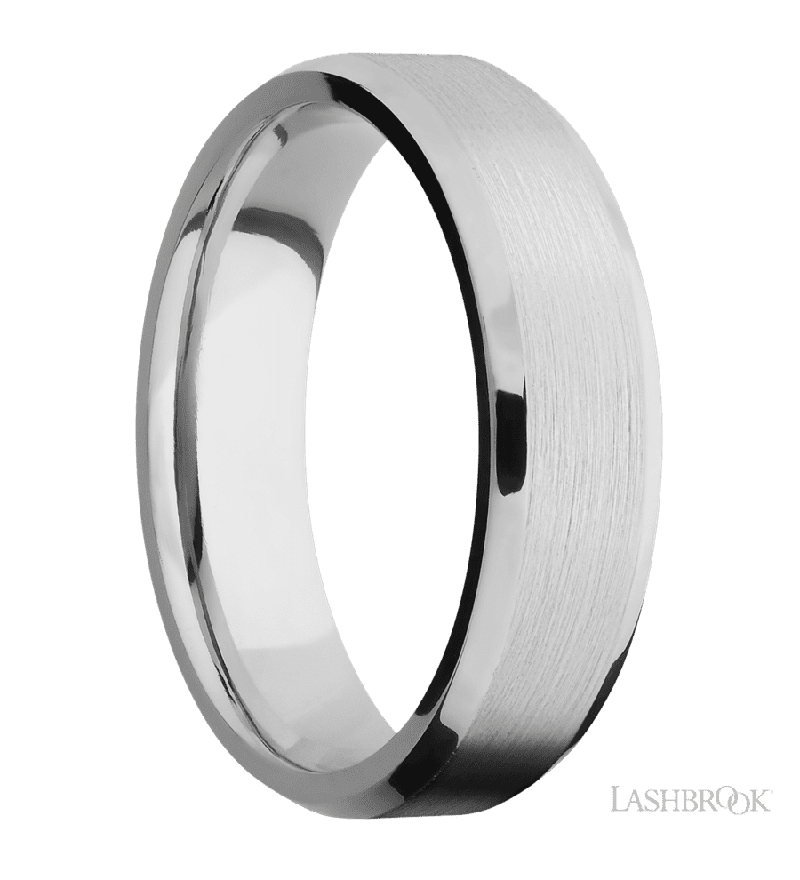 6 mm wide Beveled Platinum band.