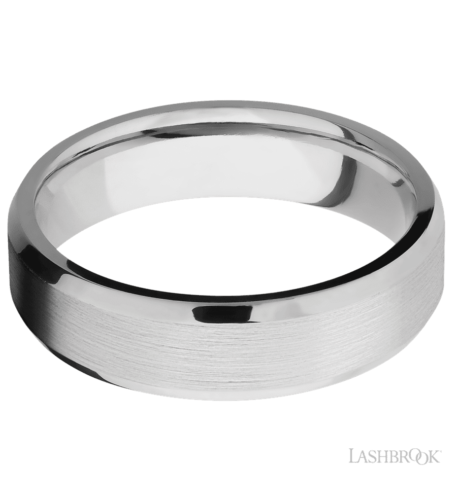 6 mm wide Beveled Platinum band.