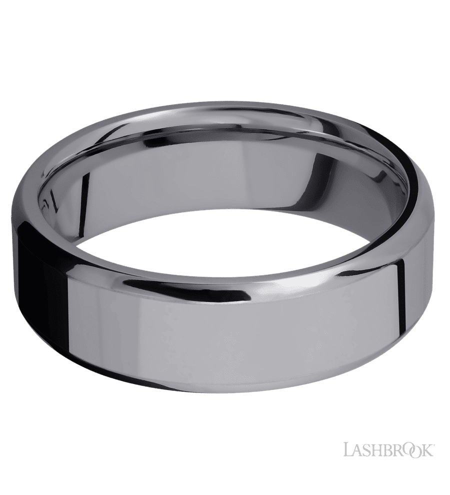 7 mm wide Beveled Tantalum band.