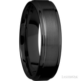 6 mm wide Flat Grooved Edges Zirconium band.