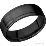 7 mm wide Stepped Bevel Zirconium band.