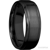 7 mm wide Stepped Bevel Zirconium band.