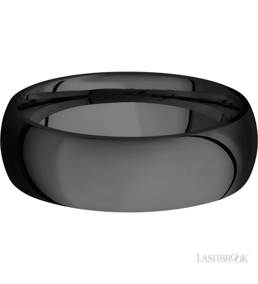 7 mm wide Domed Zirconium band.