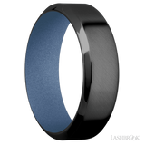 7 mm wide High Bevel Zirconium band featuring a Crushed Orchid sleeve.