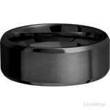 8 mm wide Beveled Zirconium band.
