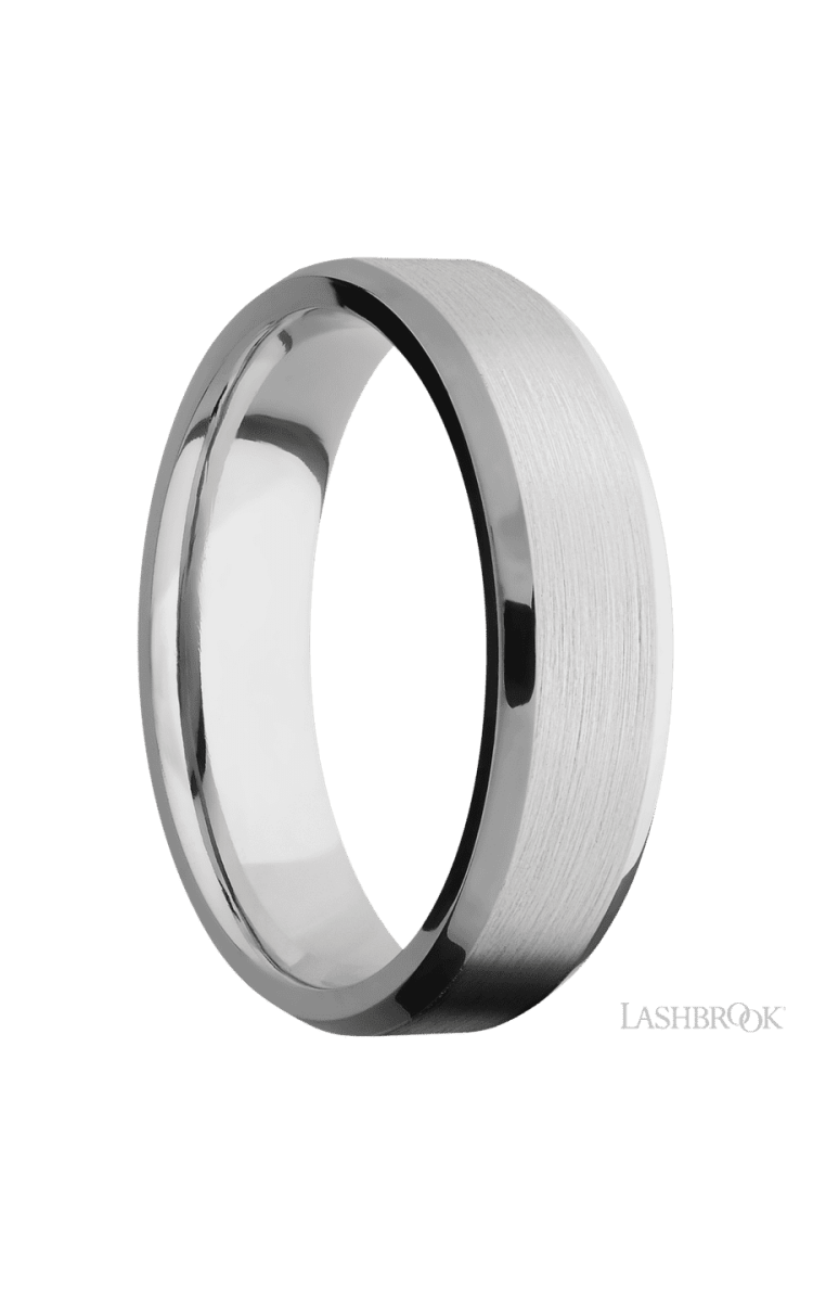 6 mm wide Beveled Cobalt Chrome band. - Diamonds By Rothschild