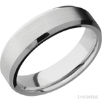 6 mm wide Beveled Cobalt Chrome band. - Diamonds By Rothschild