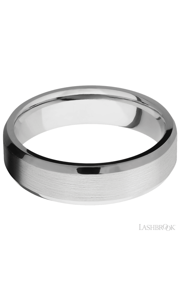6 mm wide Beveled Cobalt Chrome band. - Diamonds By Rothschild