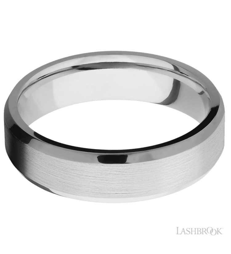 6 mm wide Beveled Cobalt Chrome band. - Diamonds By Rothschild
