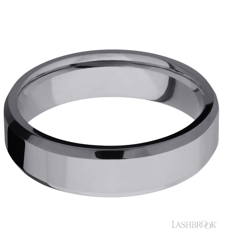 6 mm wide Beveled Tantalum band. - Diamonds By Rothschild