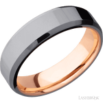 6 mm wide Beveled Tantalum band featuring a 14K Rose Gold sleeve. - Diamonds By Rothschild