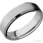 6 mm wide Beveled Titanium band. - Diamonds By Rothschild