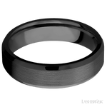 6 mm wide Beveled Zirconium band. - Diamonds By Rothschild