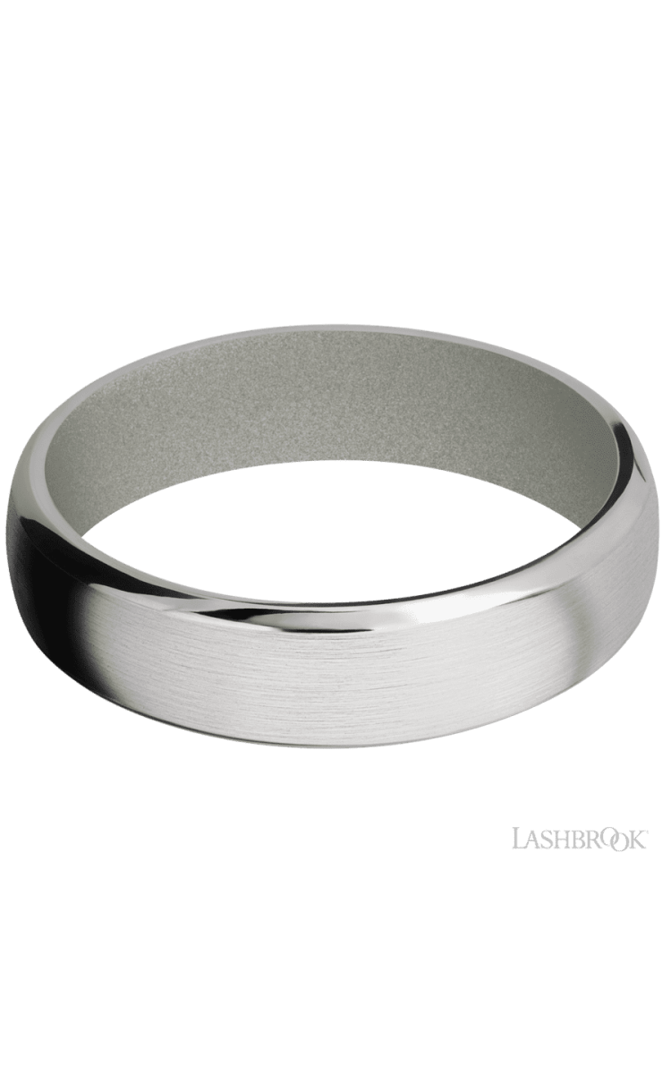 6 mm wide Domed Bevel Cobalt Chrome band featuring a Gun Metal Grey sleeve. - Diamonds By Rothschild
