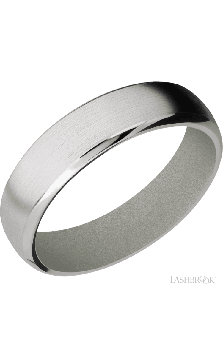 6 mm wide Domed Bevel Cobalt Chrome band featuring a Gun Metal Grey sleeve. - Diamonds By Rothschild