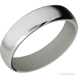 6 mm wide Domed Bevel Cobalt Chrome band featuring a Gun Metal Grey sleeve. - Diamonds By Rothschild