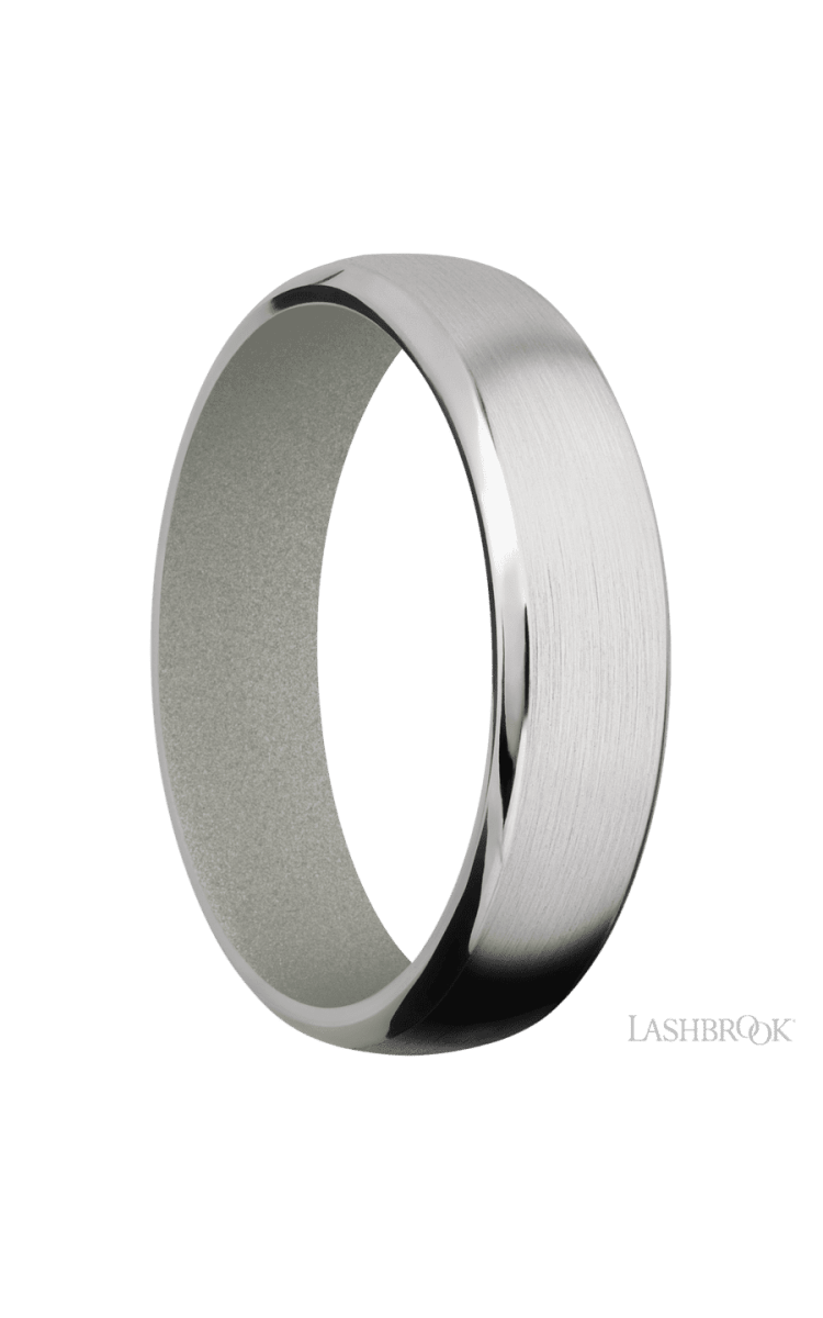 6 mm wide Domed Bevel Cobalt Chrome band featuring a Gun Metal Grey sleeve. - Diamonds By Rothschild