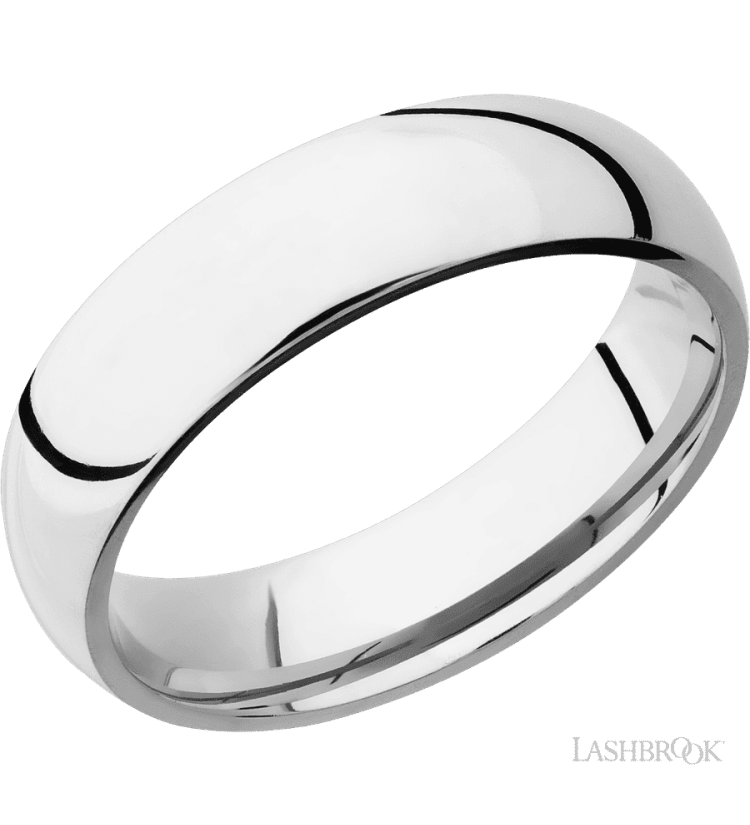 6 mm wide Domed Cobalt Chrome band. - Diamonds By Rothschild