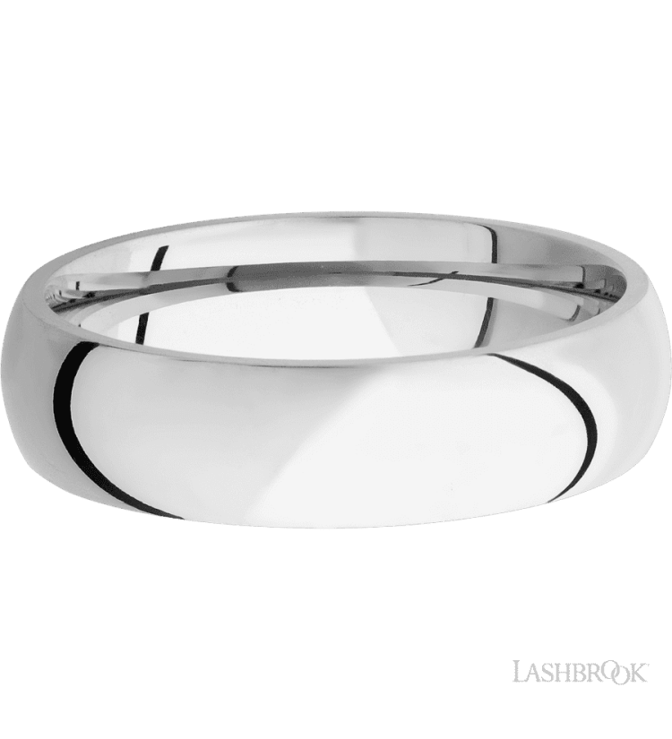 6 mm wide Domed Cobalt Chrome band. - Diamonds By Rothschild