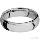 6 mm wide Domed Stepped Down Edges Titanium band. - Diamonds By Rothschild
