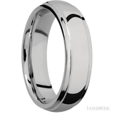 6 mm wide Domed Stepped Down Edges Titanium band. - Diamonds By Rothschild