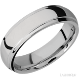 6 mm wide Domed Stepped Down Edges Titanium band. - Diamonds By Rothschild