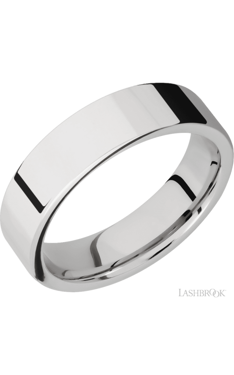 6 mm wide Flat Cobalt Chrome band. - Diamonds By Rothschild