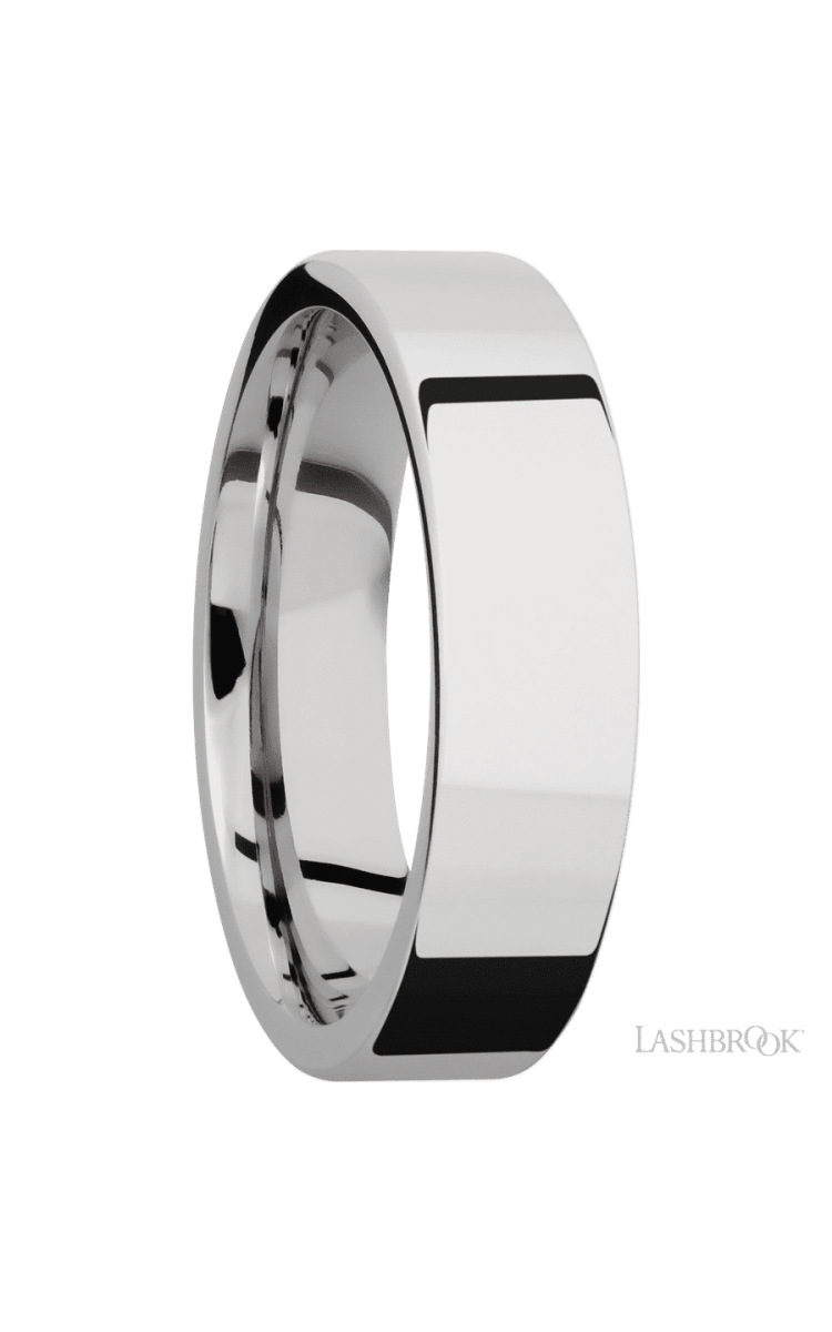 6 mm wide Flat Cobalt Chrome band. - Diamonds By Rothschild