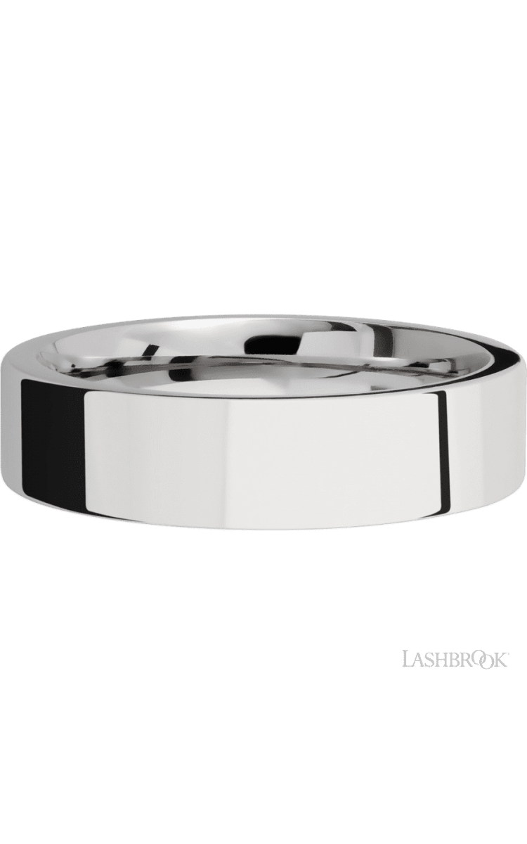 6 mm wide Flat Cobalt Chrome band. - Diamonds By Rothschild
