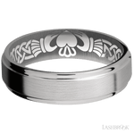 6 mm wide Flat Grooved Edges Titanium band. - Diamonds By Rothschild
