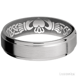 6 mm wide Flat Grooved Edges Titanium band. - Diamonds By Rothschild