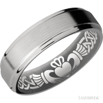 6 mm wide Flat Grooved Edges Titanium band. - Diamonds By Rothschild