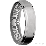 6 mm wide Flat Grooved Edges Titanium band. - Diamonds By Rothschild