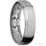 6 mm wide Flat Grooved Edges Titanium band. - Diamonds By Rothschild